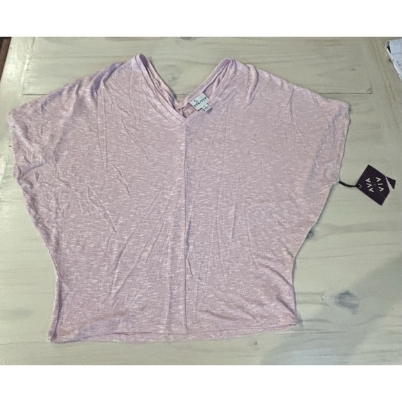 Ava & Viv Top Womens 1X Heather Pink V Neck Dolman Sleeve Plus Size Casual - Picture 10 of 16